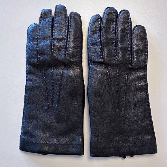 Women's Winter Leather Gloves sz 7.5 - Matt Black - Picture 2 of 11